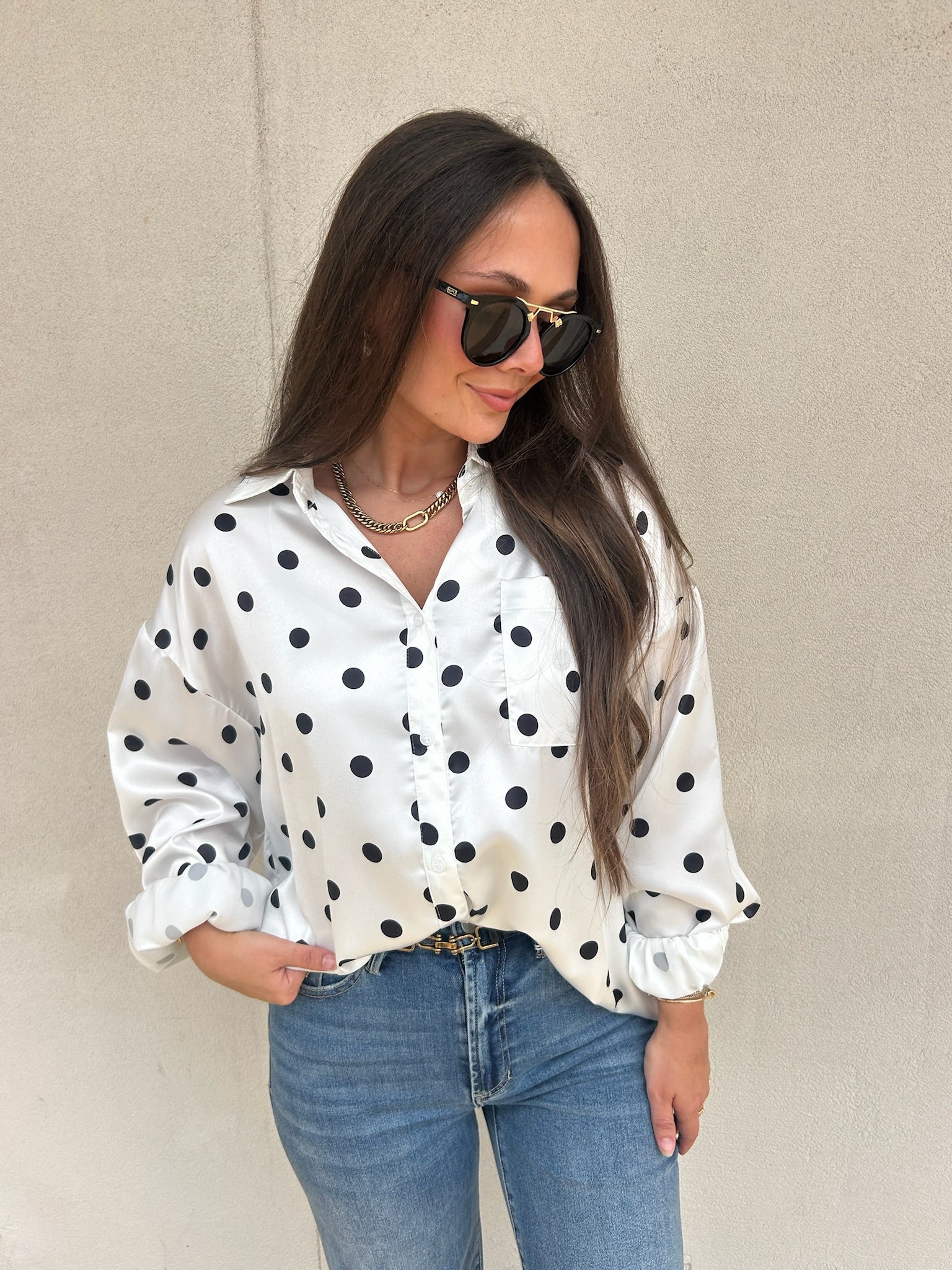 PARISIAN POLKA DOT BLOUSE