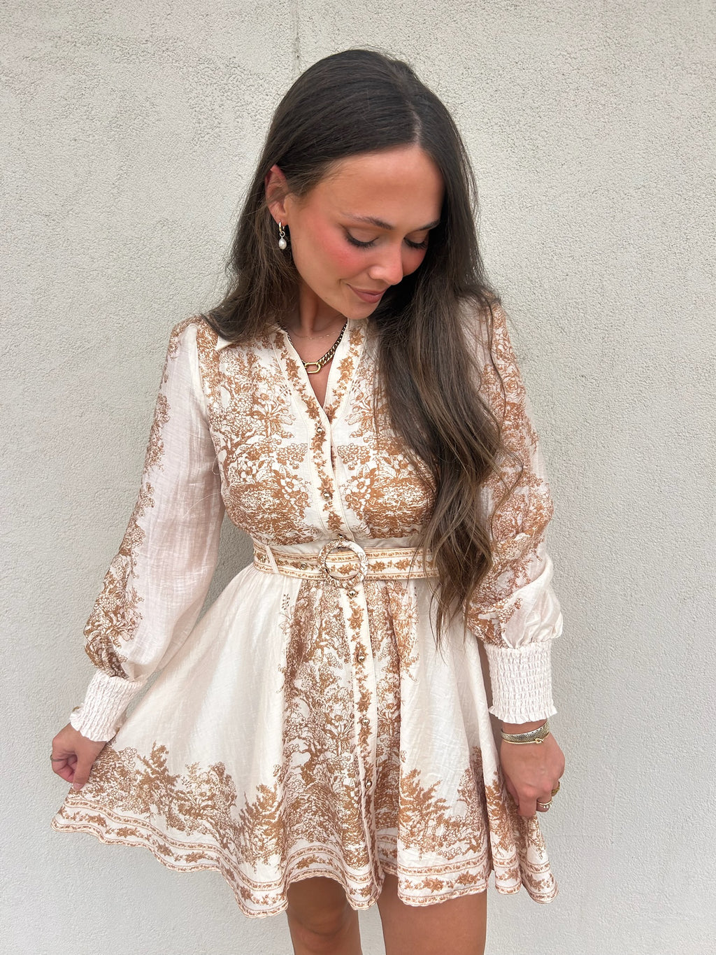 GOLDEN HEIRLOOM BELTED DRESS