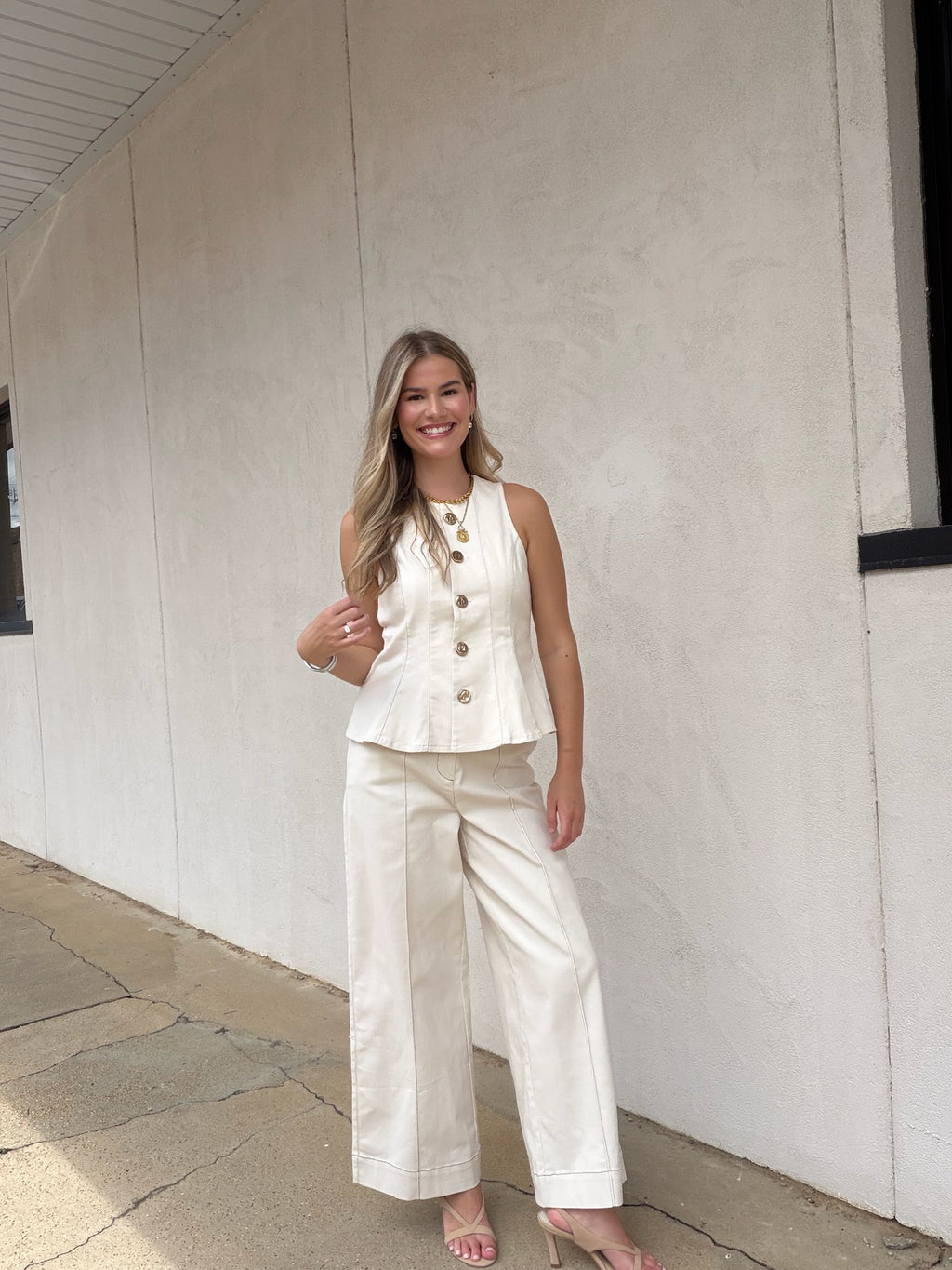 COASTAL LINEN VEST SET