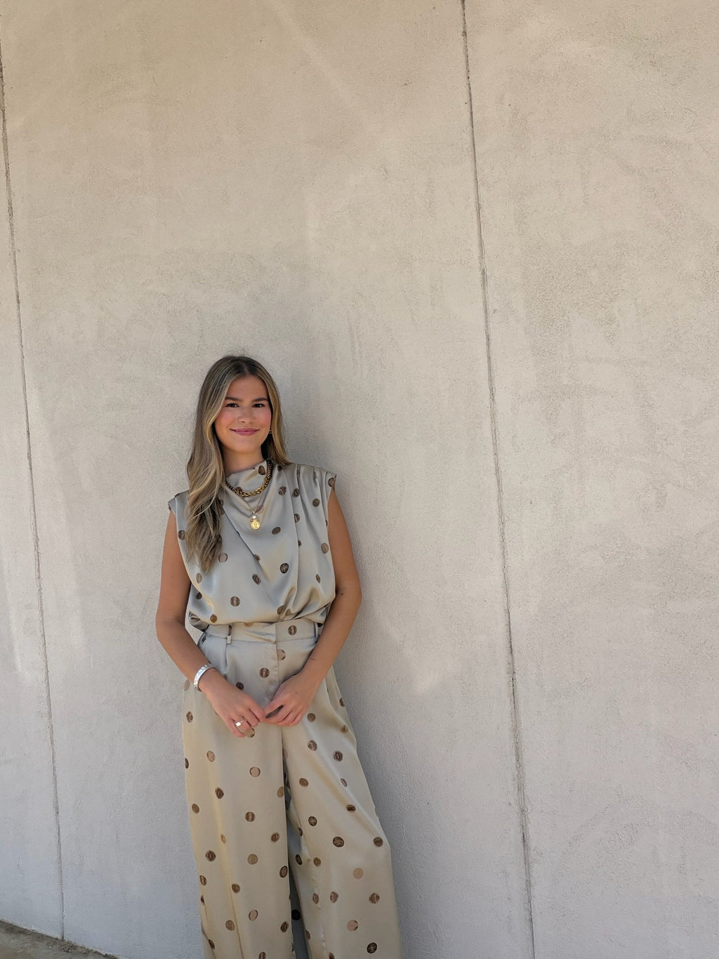 THE DRAPED DOT MOCK NECK TOP