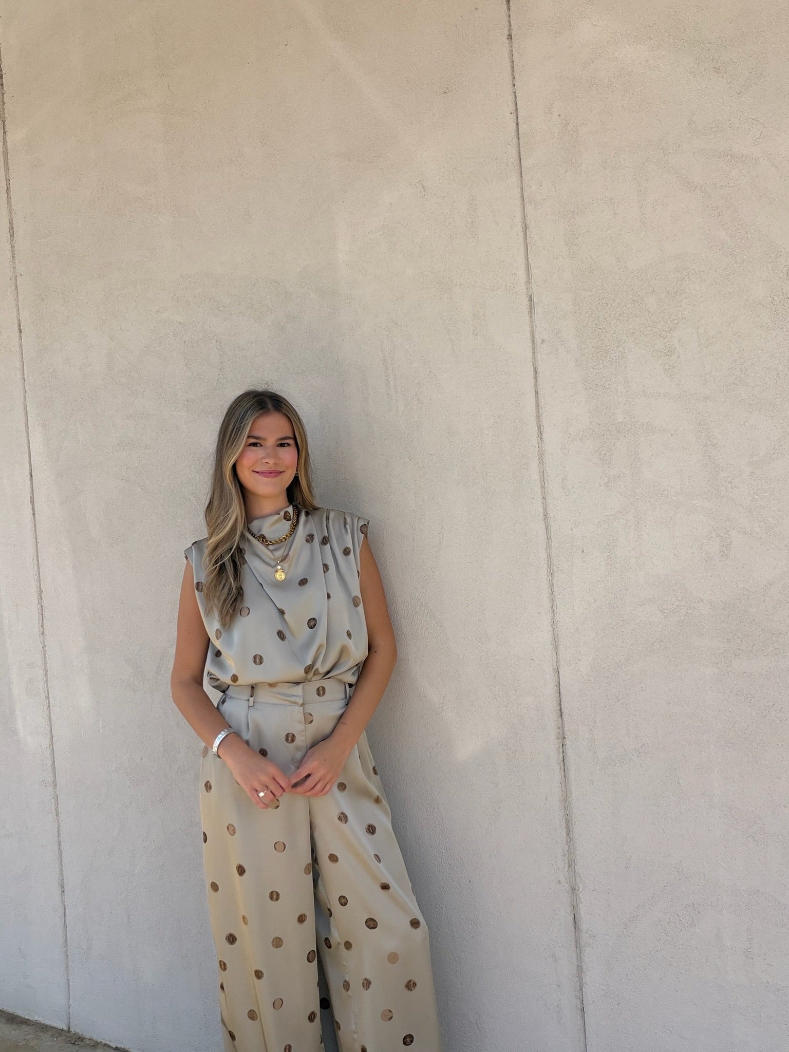 THE DRAPED DOT MOCK NECK TOP