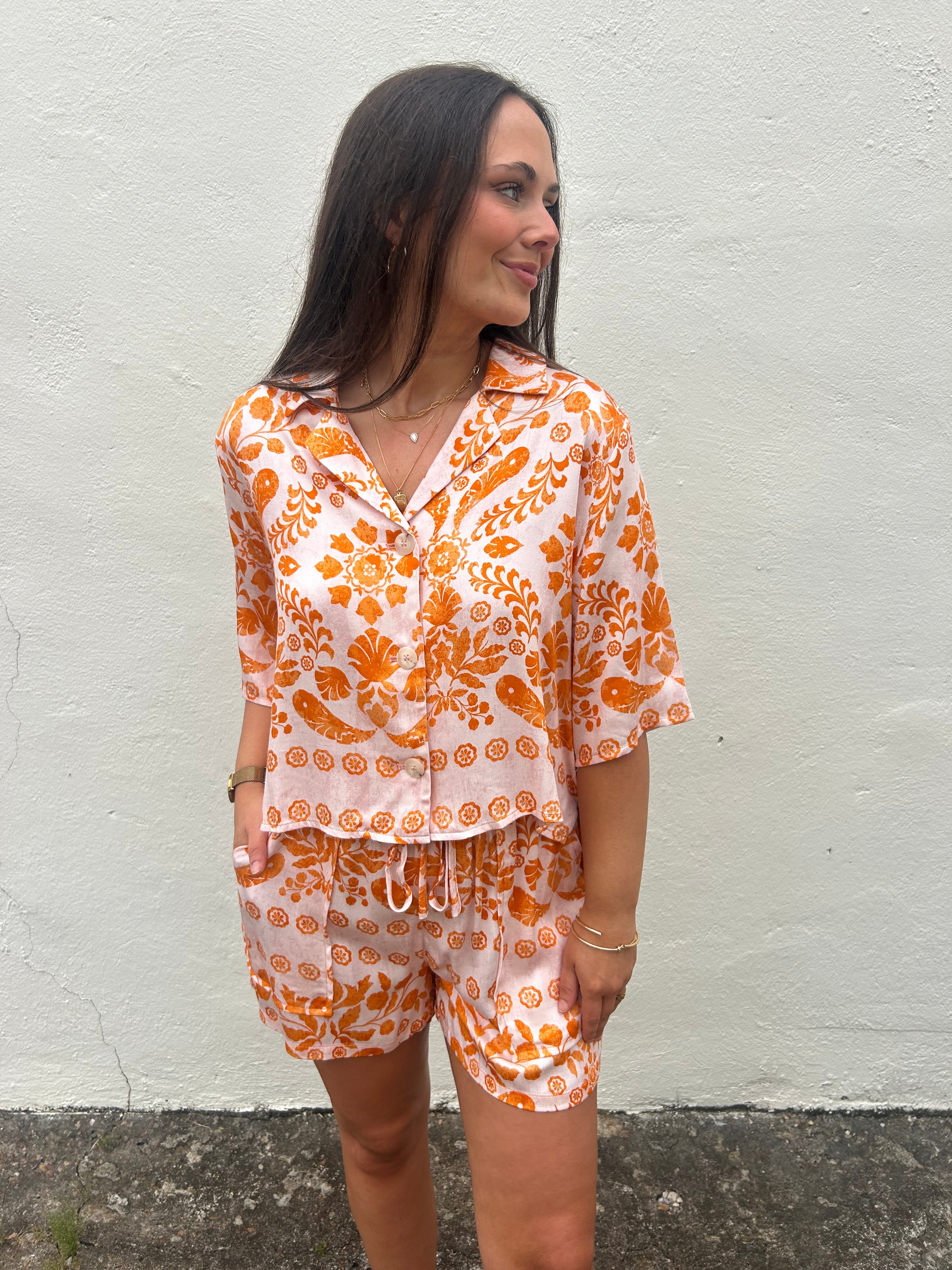SUN BLUSH TRIBAL PRINTED TOP