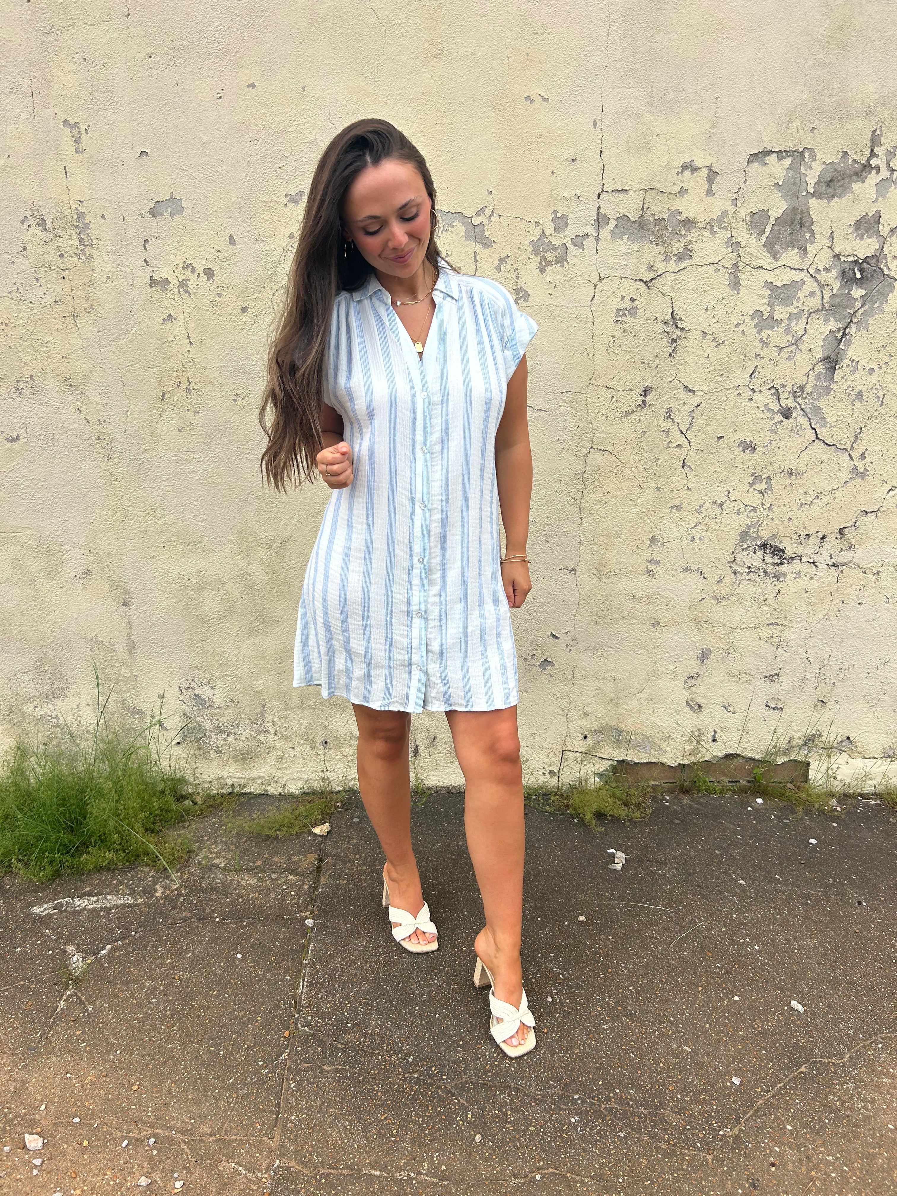 Z SUPPLY | SHELLBOUND STRIPE DRESS IN SEA SALT