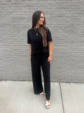 Z SUPPLY | SWAY TEXTURED CROPPED TEE IN BLACK