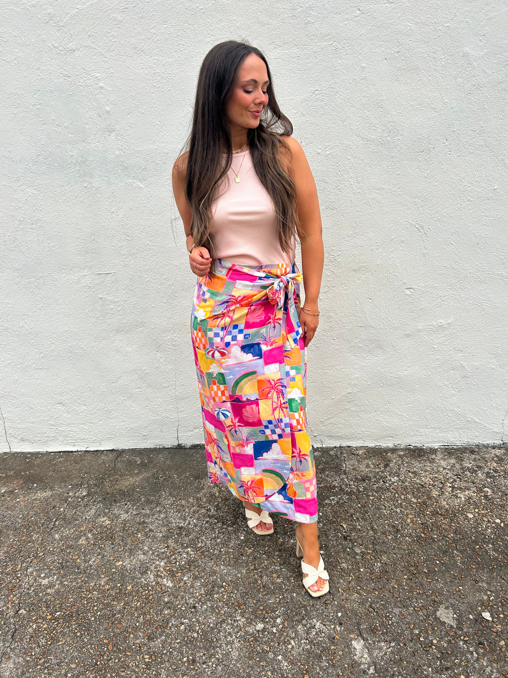 BAHAMAS SUNSET PATCHWORK WRAP SKIRT