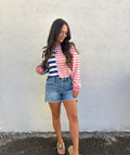 STRIPE PLAY FRENCH TERRY PULLOVER