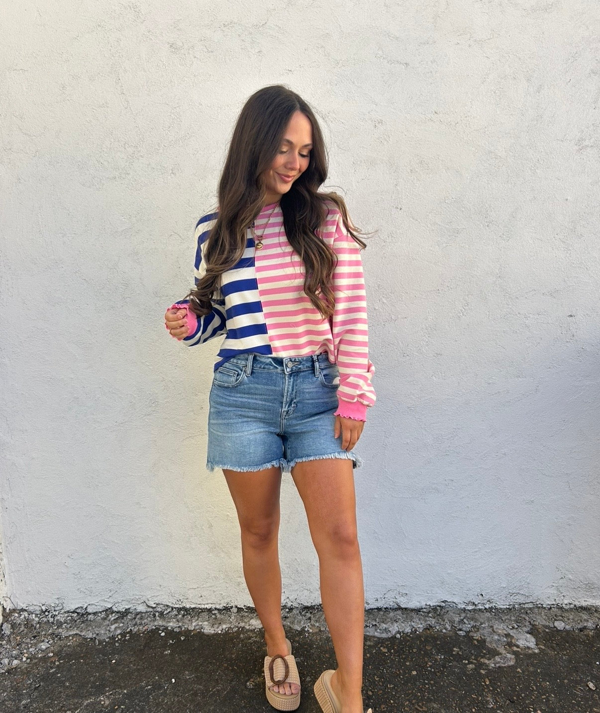 STRIPE PLAY FRENCH TERRY PULLOVER