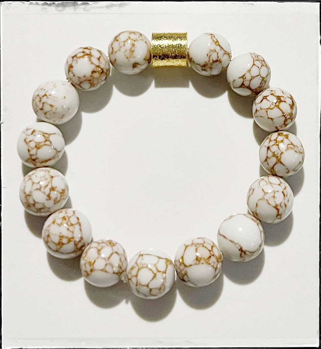 GENTRY BY JENNA | WHITE + GOLD GEMSTONE BRACELET