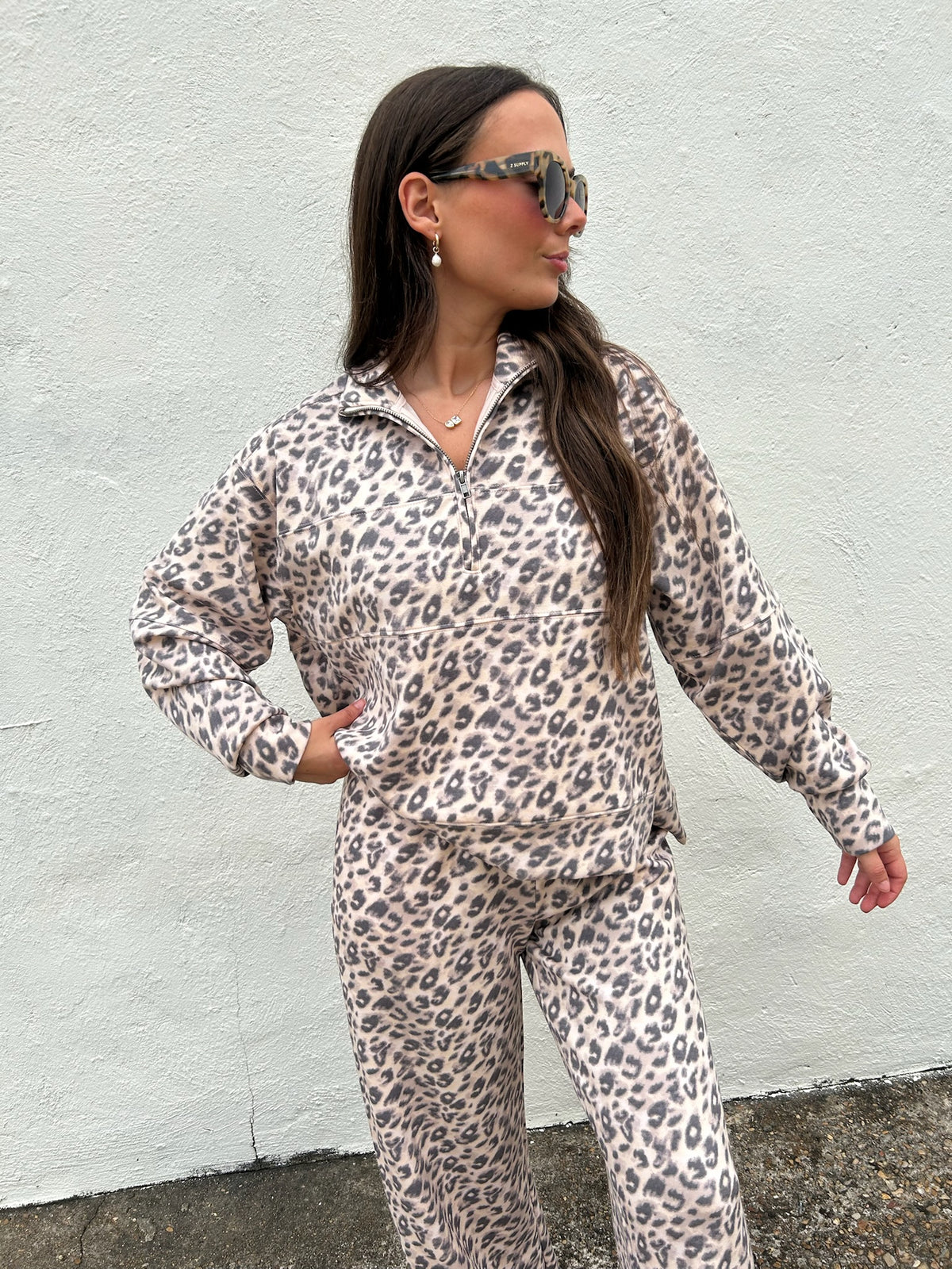 CLOUD LEOPARD SEAMED QUARTER ZIP