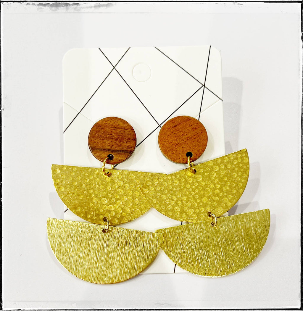 GENTRY BY JENNA | WOOD + BRASS EARRING