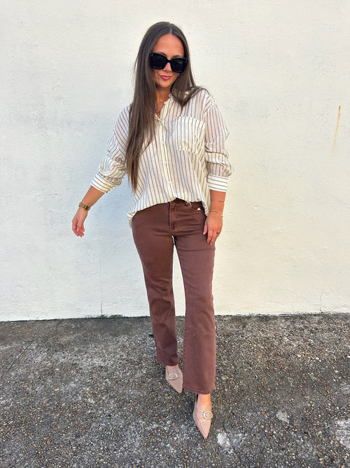DEAR JOHN | ANIKA STRAIGHT LEG JEAN CAPPUCCINO