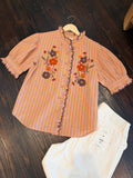 IVY JANE | AUTUMN BLOOMS EMBROIDERED STRIPE TOP