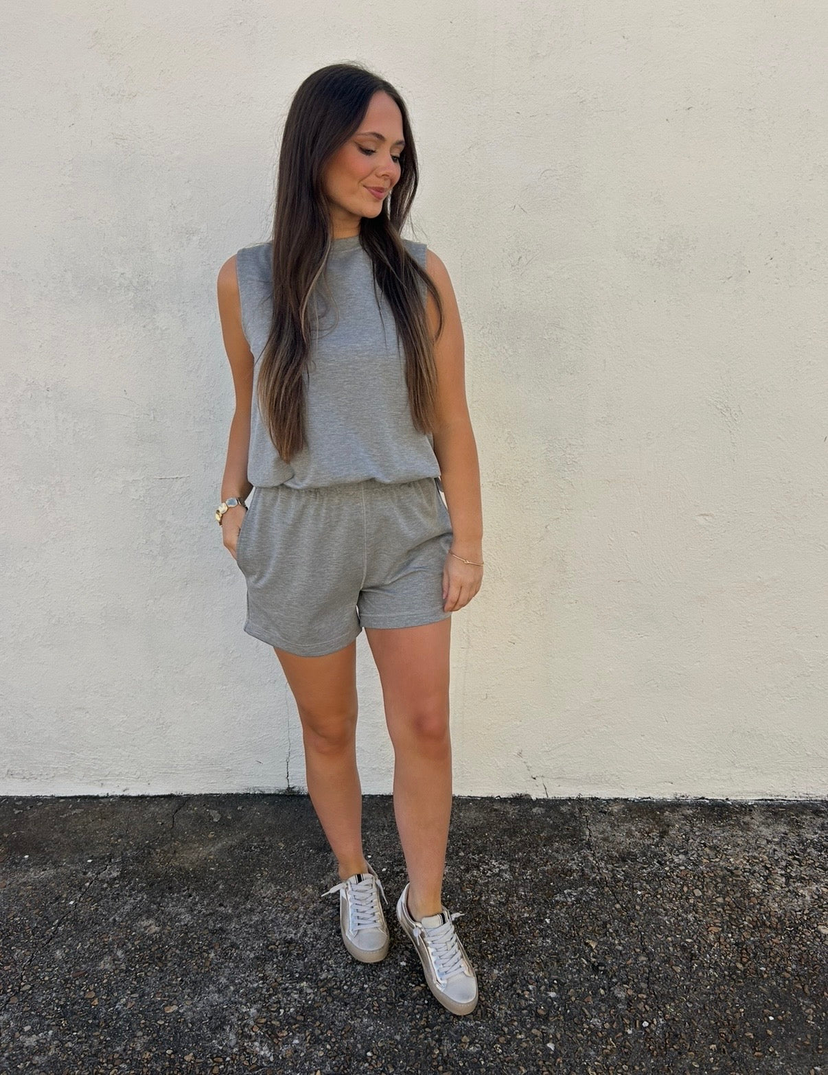 HEATHER BUBBLE HEM TANK