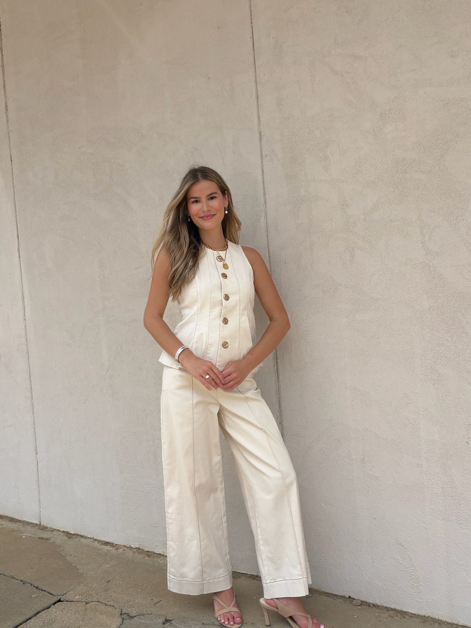 COASTAL LINEN VEST SET