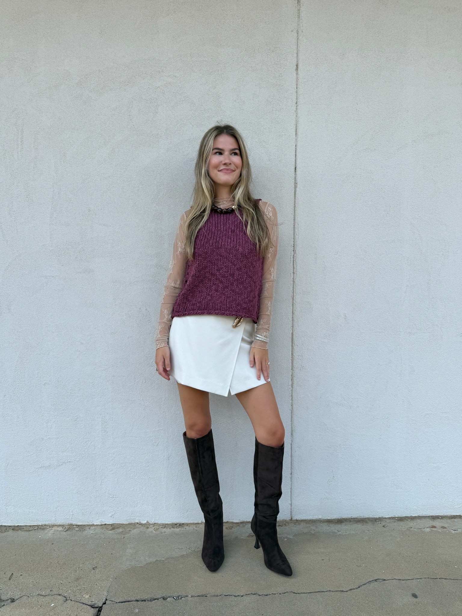 LACE LAYERING TOP | NUDE