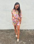 TROPICAL POSTCARD DRAWSTRING SHORT