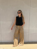 THE CAMEL PLEATED WIDE LEG DOT PANT