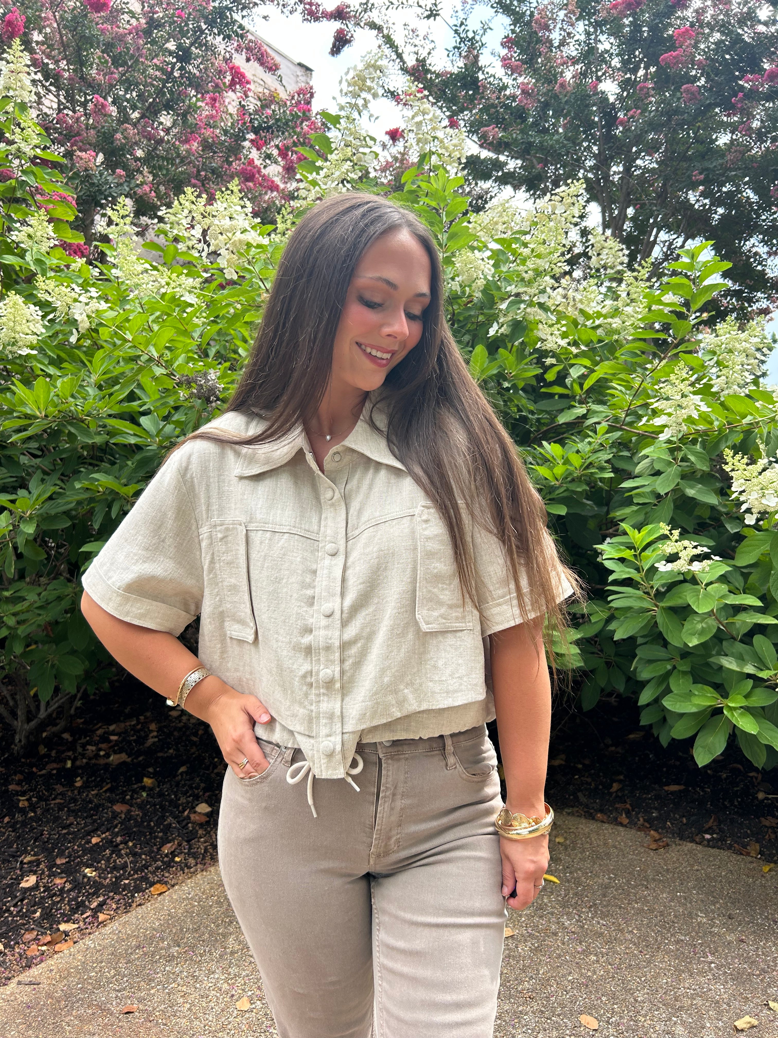 THE OAT MILK UTILITY CROP SHIRT