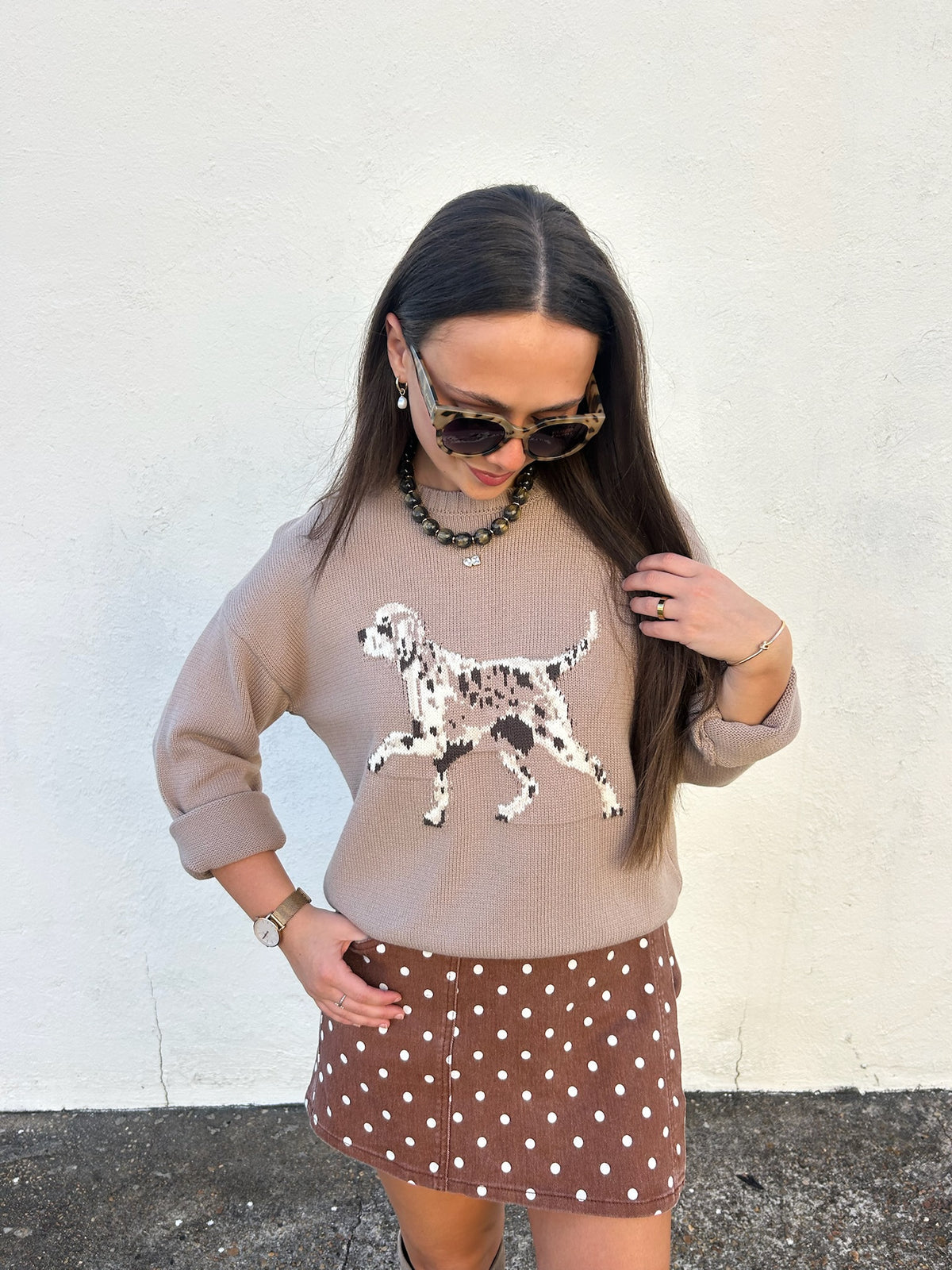 MAPLE POLKA DOT WRAP SKORT