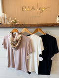 KARLIE | DOUBLE LAYER TEE - BLACK