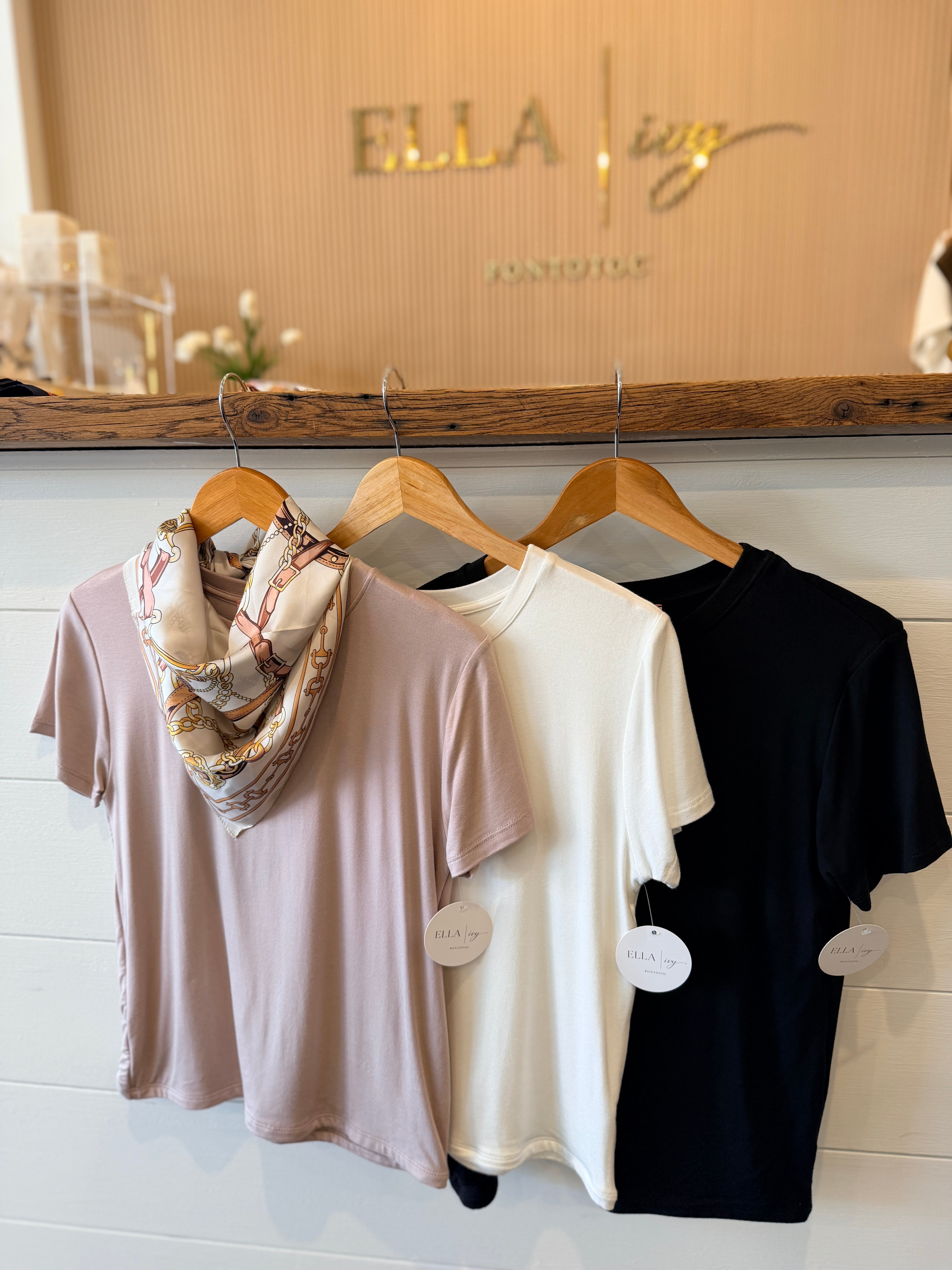 KARLIE | DOUBLE LAYER TEE - BLACK