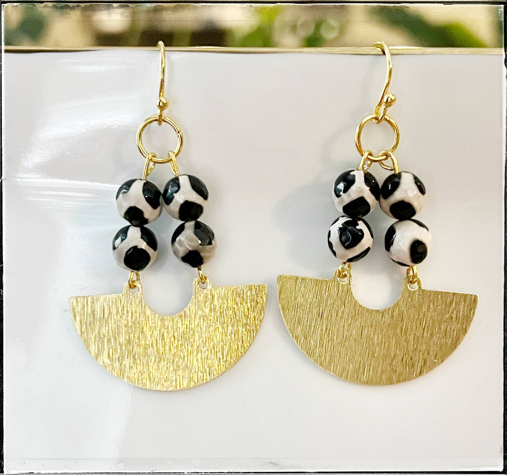 GENTRY BY JENNA | GOLD AGATE BEAD EARRING