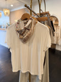 KARLIE | DOUBLE LAYER TEE IN IVORY