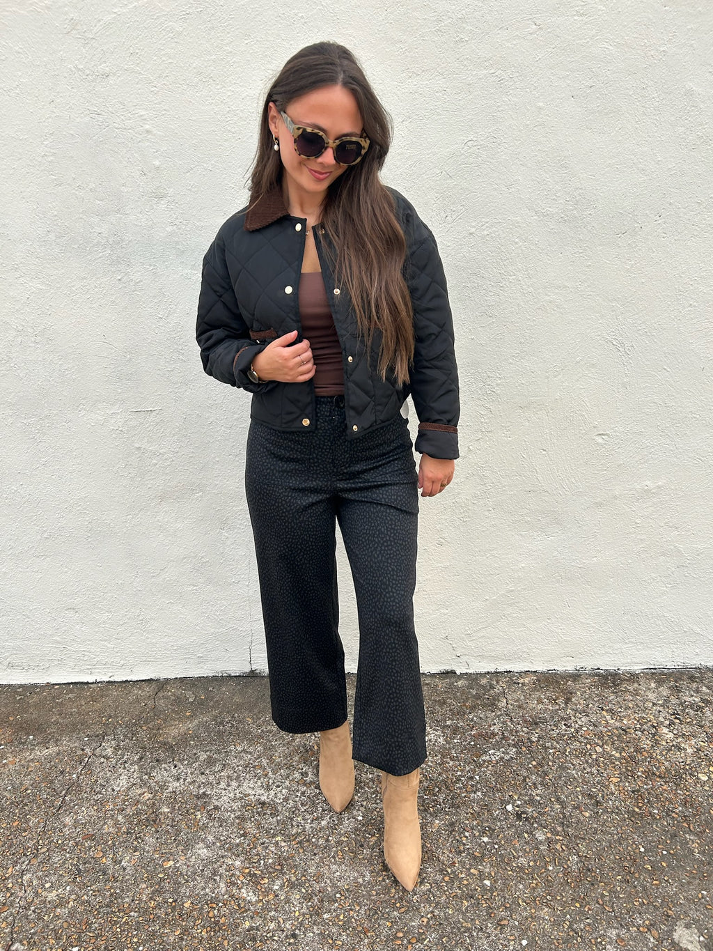RENUAR | MIDNIGHT LEOPARD CROPPED PANT