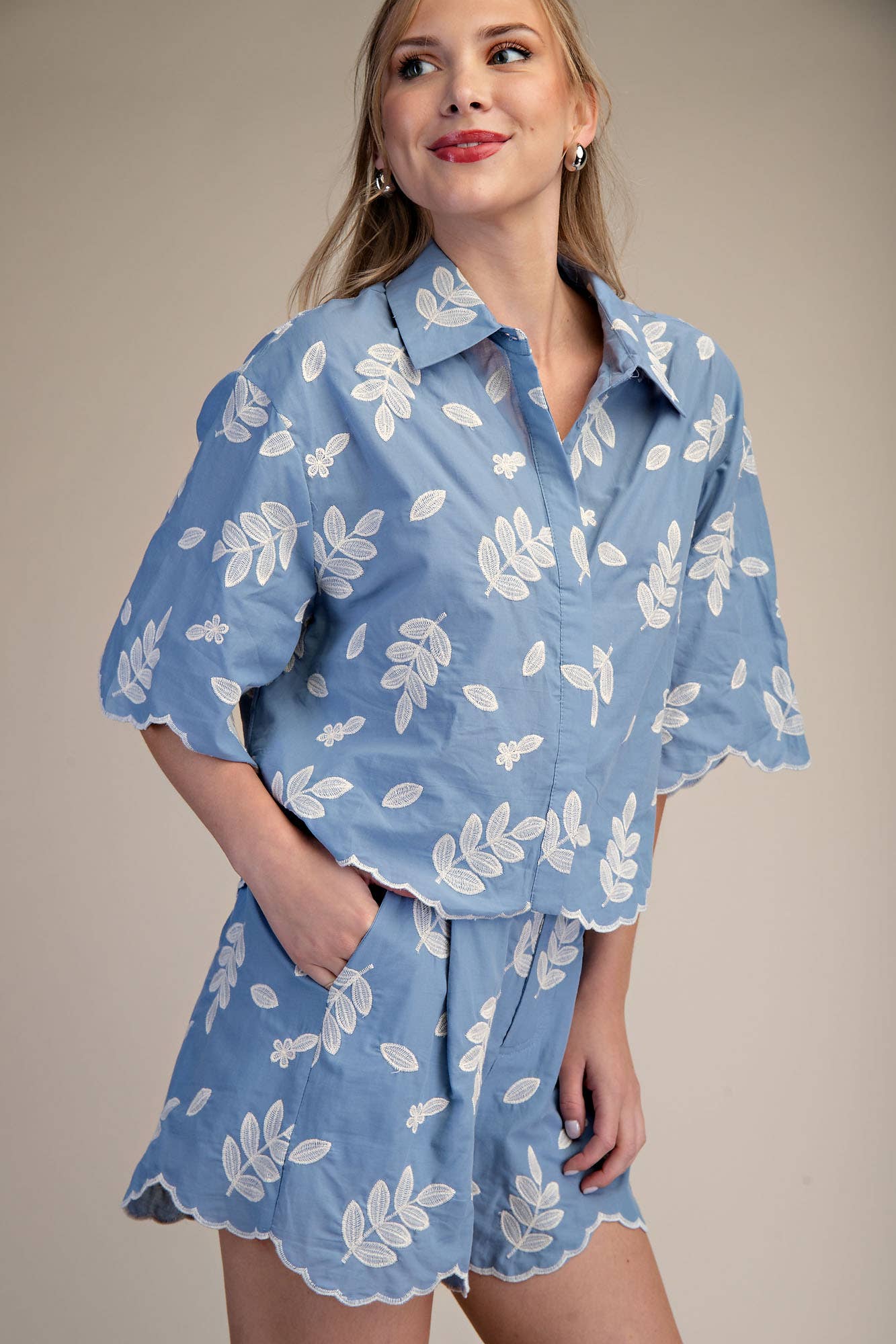 GLAM | NO MONDAY BLUES EMBROIDERED SET