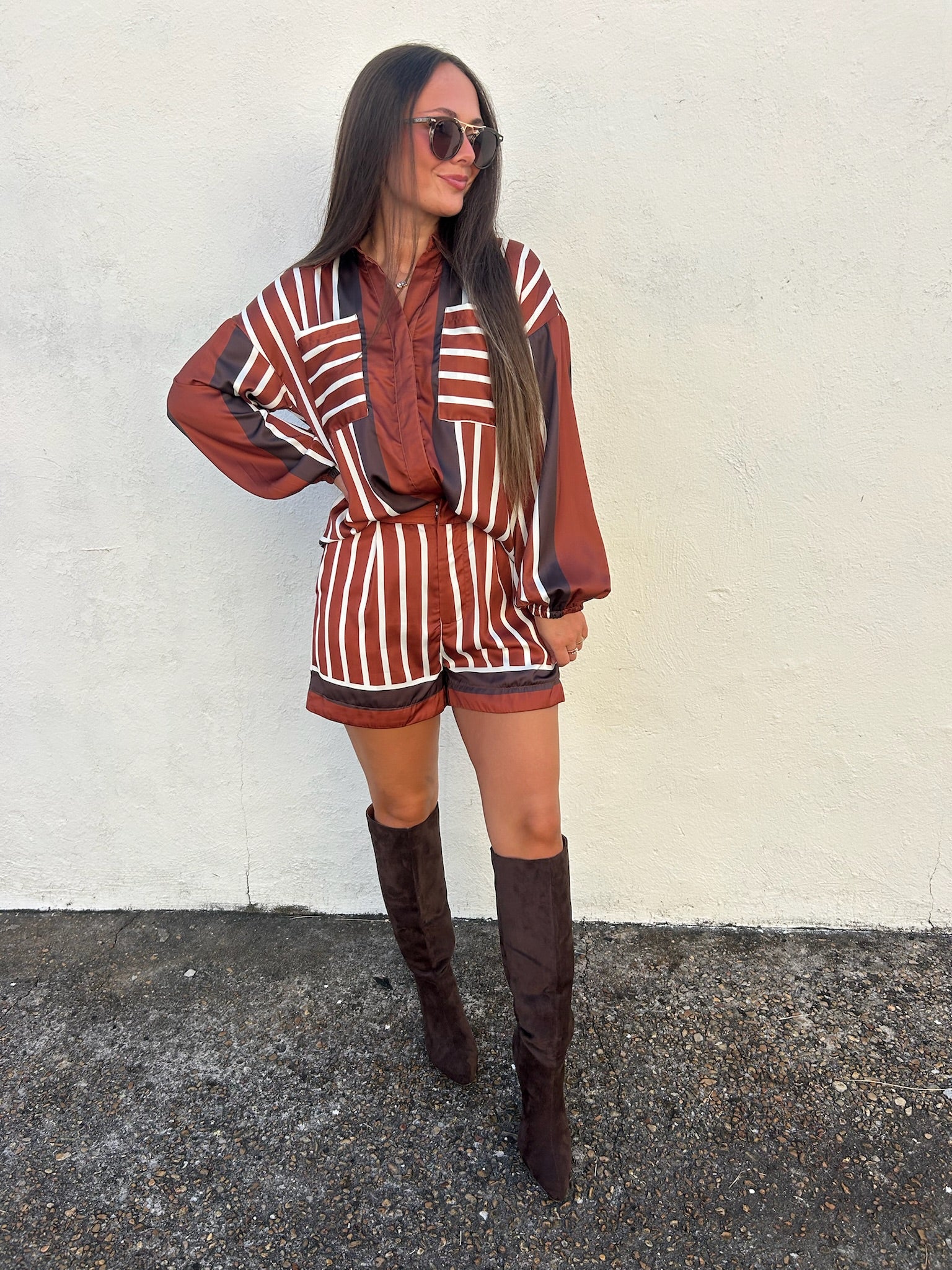 THE SIENNA GEO PRINT BLOUSE