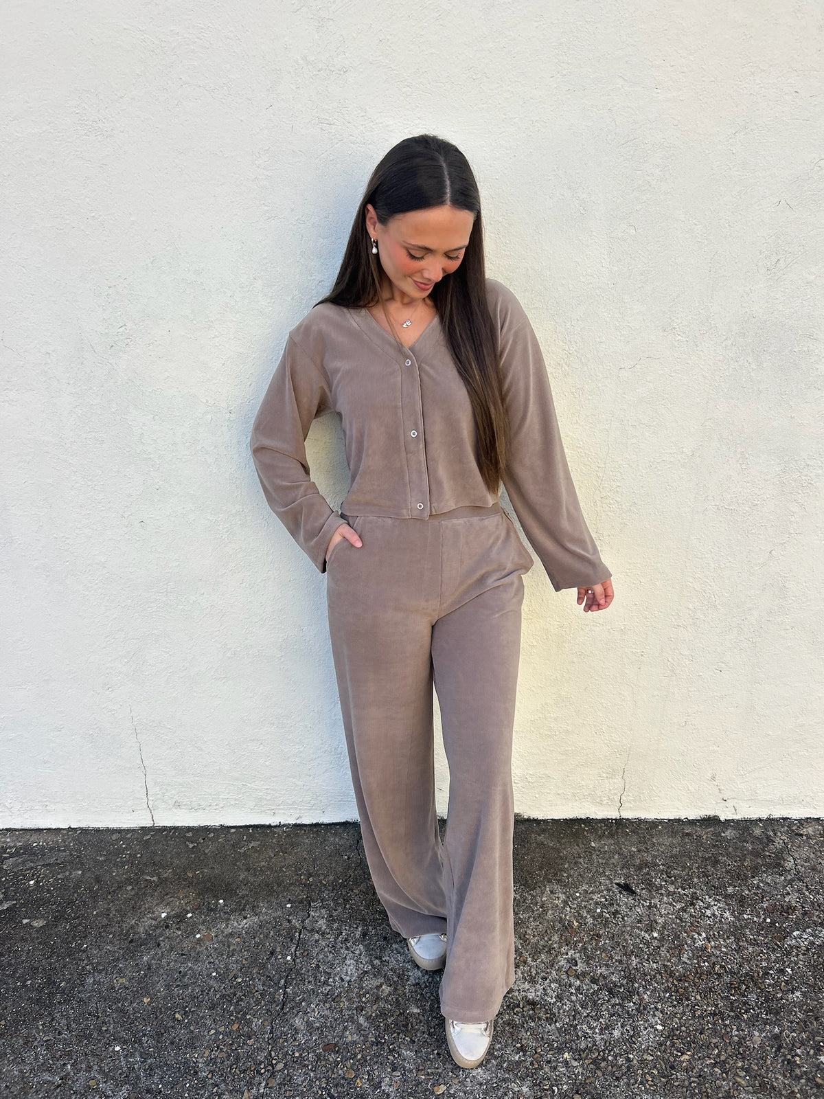 VINTAGE HAVANA | COCOA LUXE CORD CARDIGAN