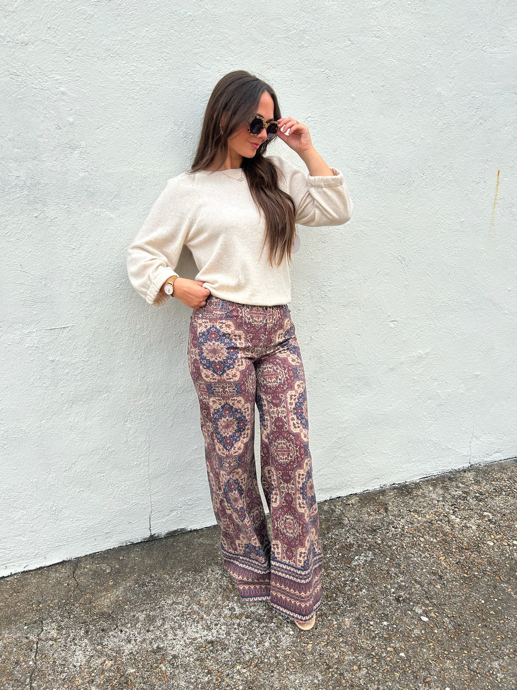 DEAR JOHN | FIONA WIDE LEG JEAN IN PERSIAN TAPESTRY