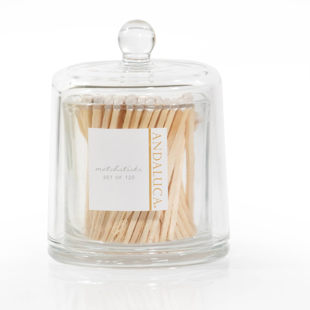 GLASS JAR + 120 WOODEN WHITE MATCHES
