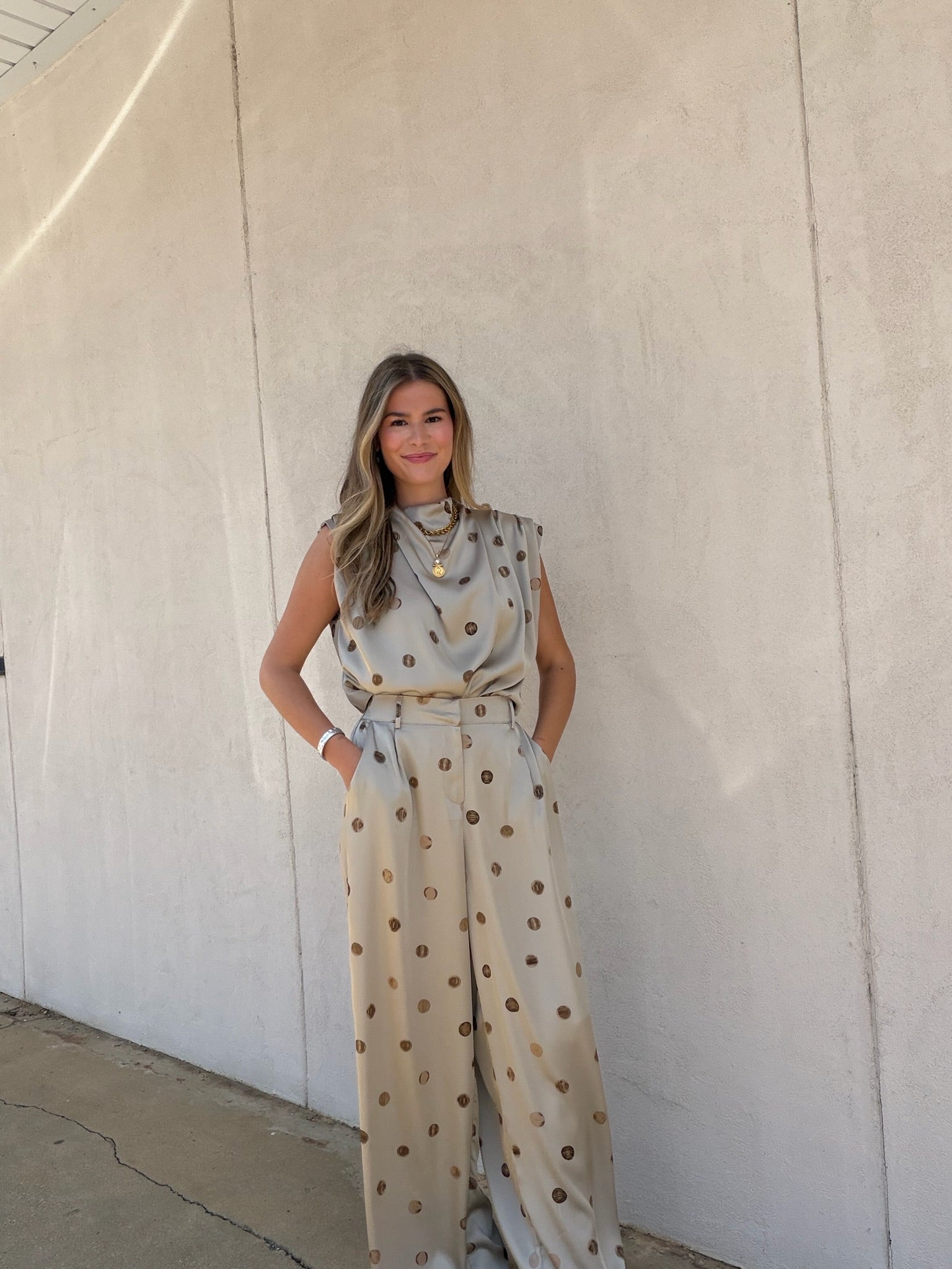 THE DRAPED DOT MOCK NECK TOP