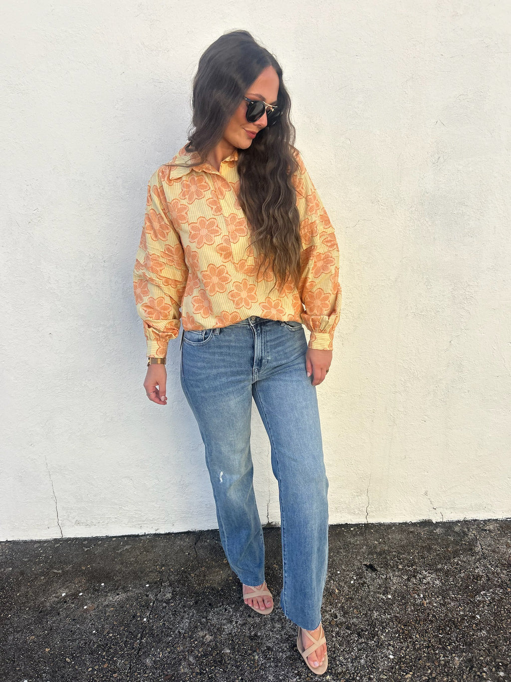 IVY JANE | PEACH PETALS TEXTURED SHIRT