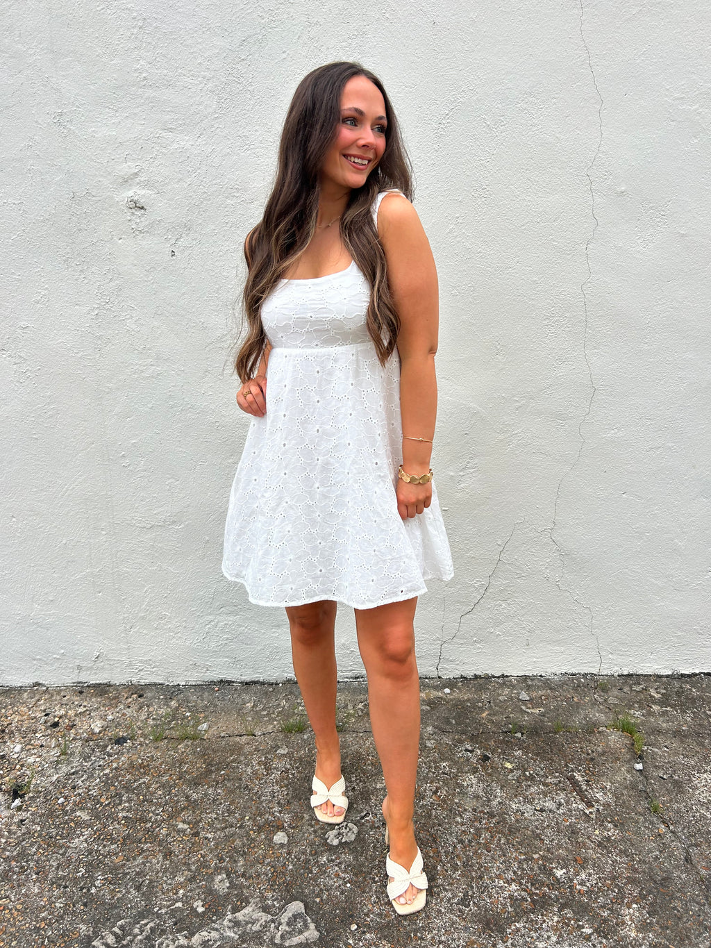 THE ELOISE EYELET MINI DRESS