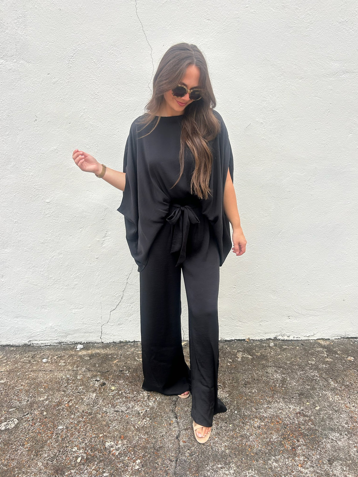 EFFORTLESS DRAPE BLOUSE IN BLACK