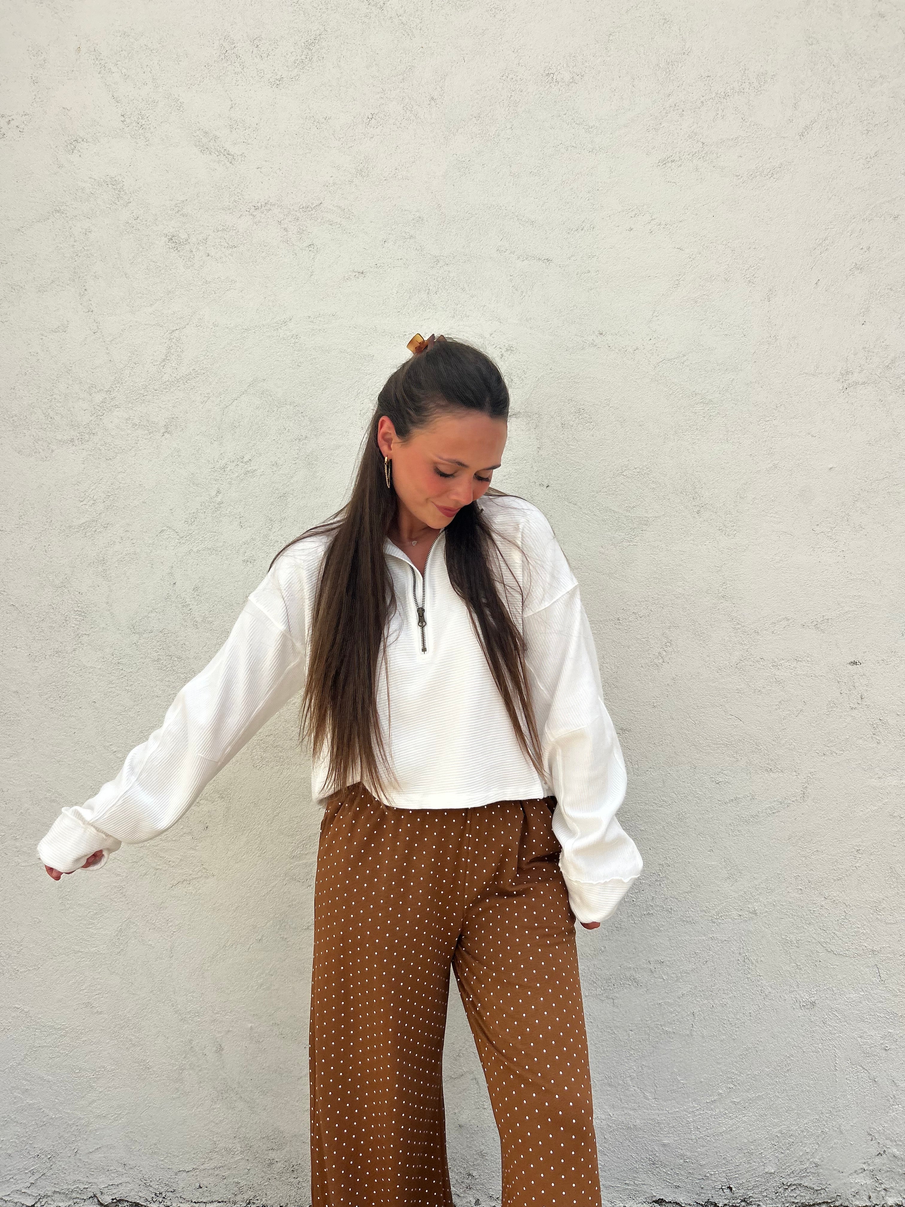 POLKA DOT DRIFT PANTS – CAMEL