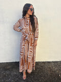 UNCLE FRANK | MODERN MAZE TIE WAIST MIDI DRESS