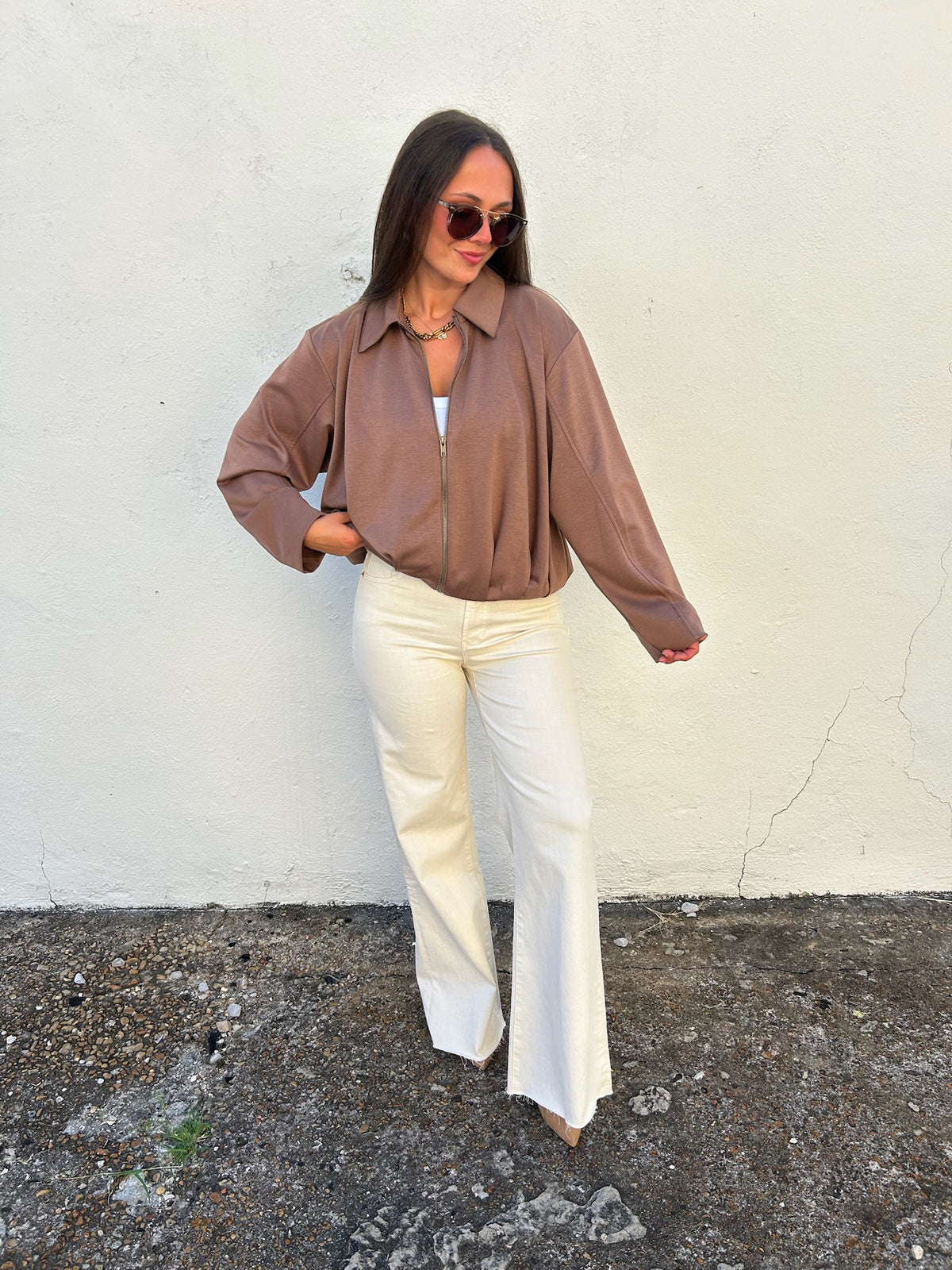 THE MARLOWE PLEATED BOMBER JACKET