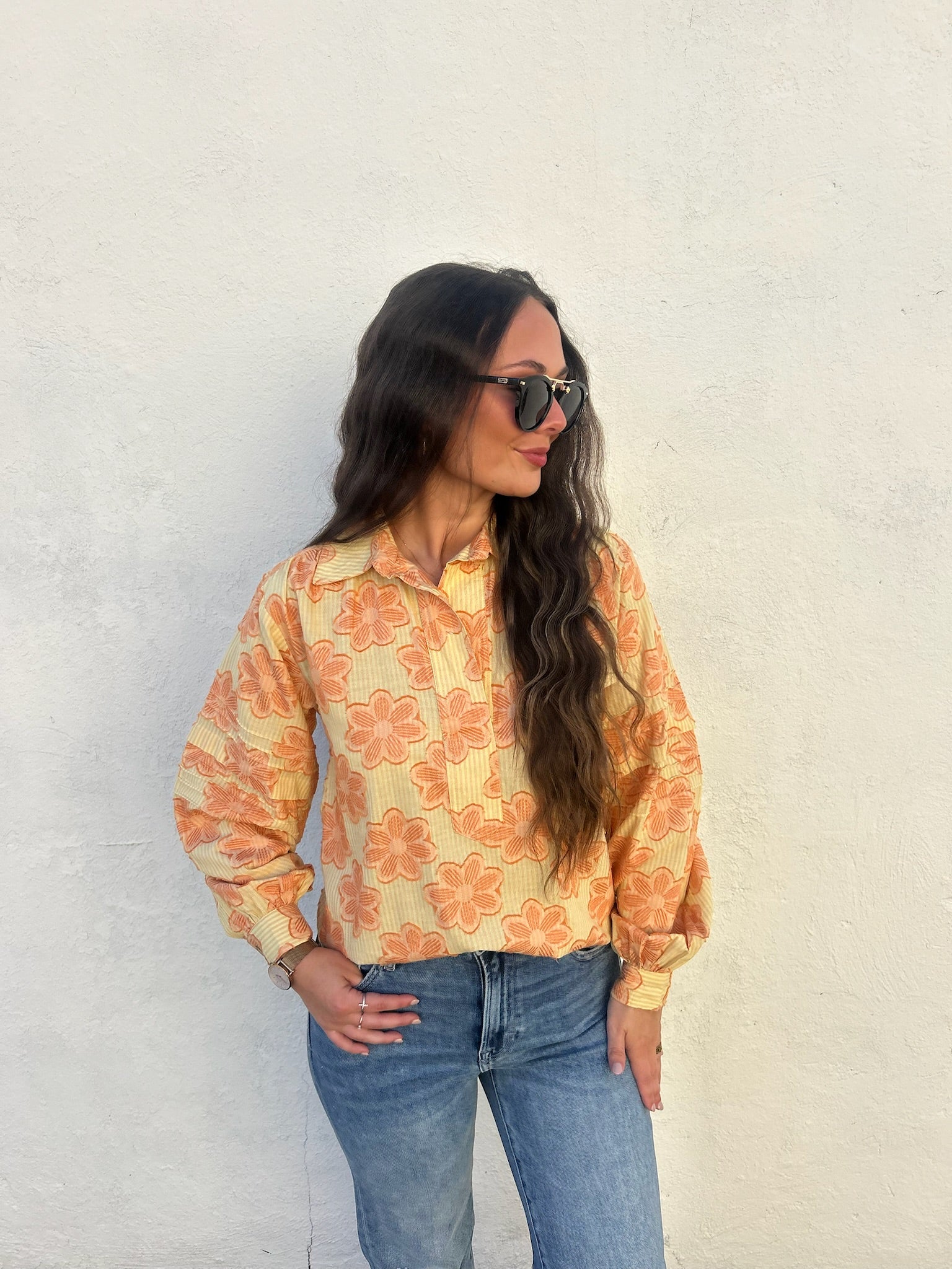 IVY JANE | PEACH PETALS TEXTURED SHIRT