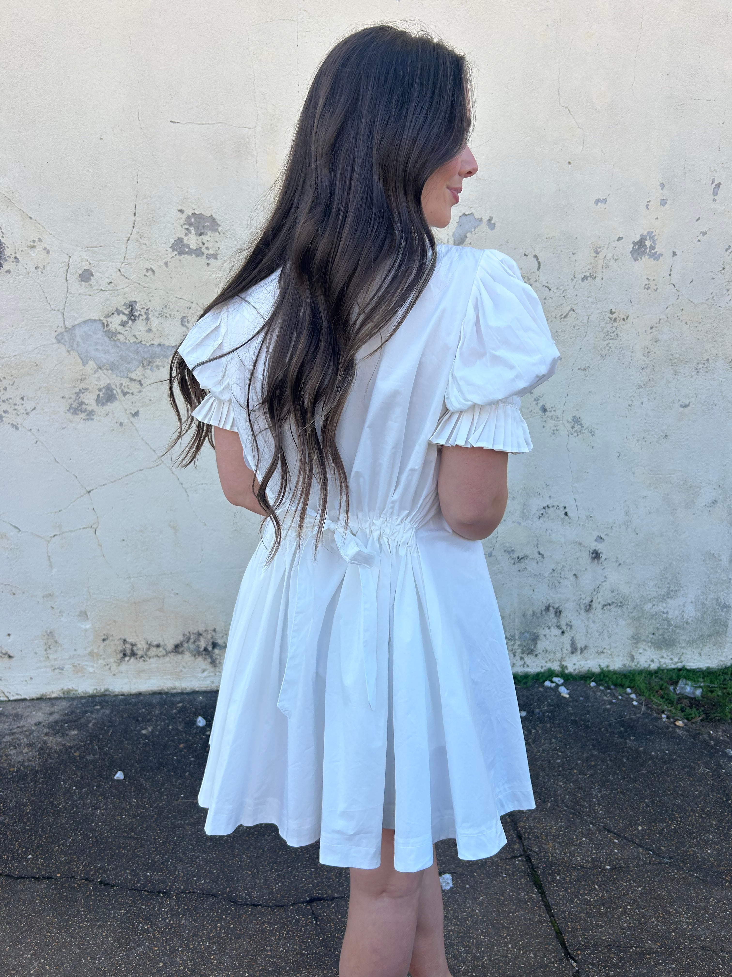 KARLIE | PLEAT TIE BACK DRESS