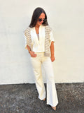 ELLE GREY | THE CAMILLE TWO-BUTTON CARDI IN IVORY