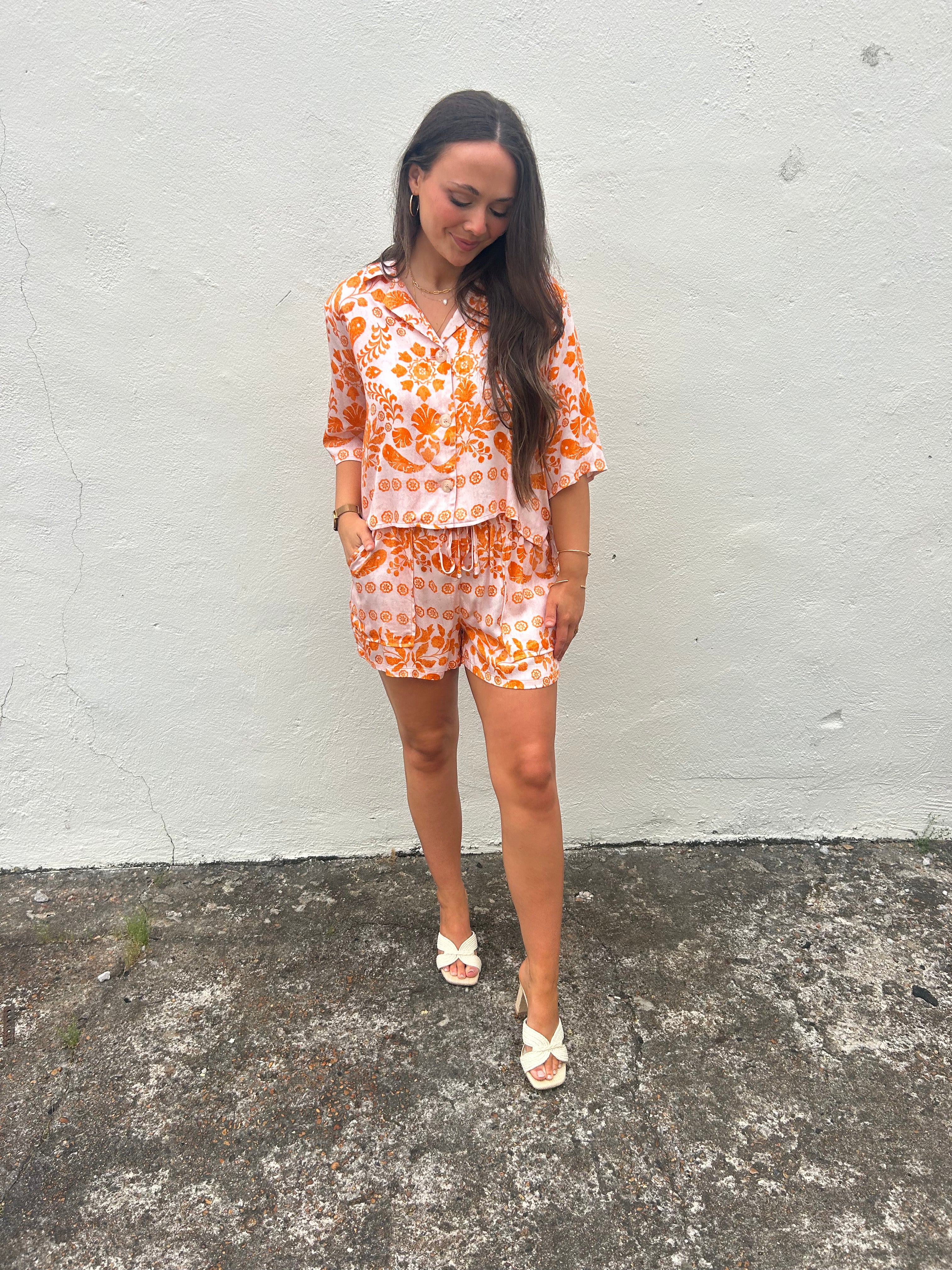 SUN BLUSH TRIBAL PRINTED TOP
