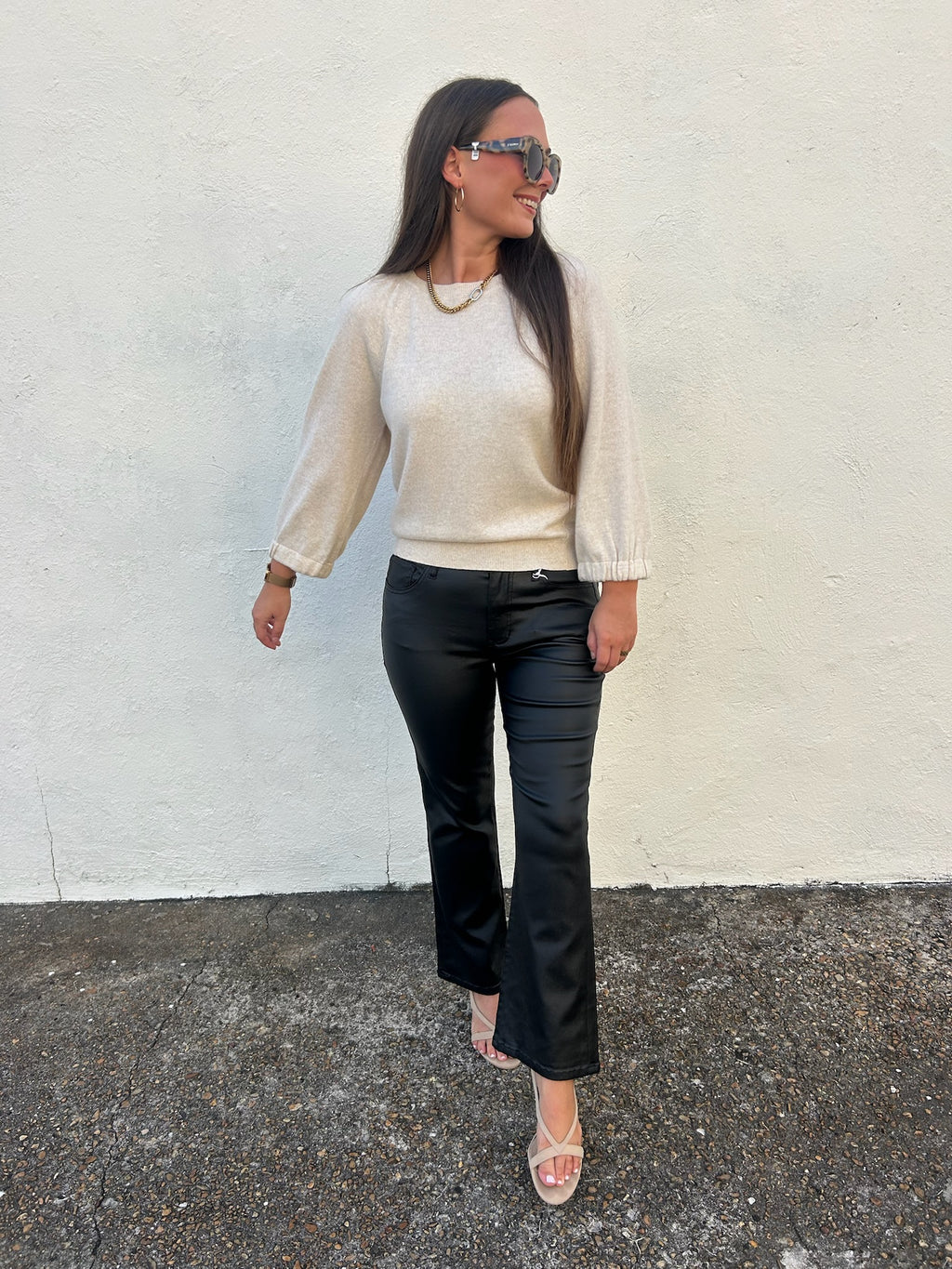 THE ELLIOTT CASHMERE BLEND SWEATER IN OATMEAL