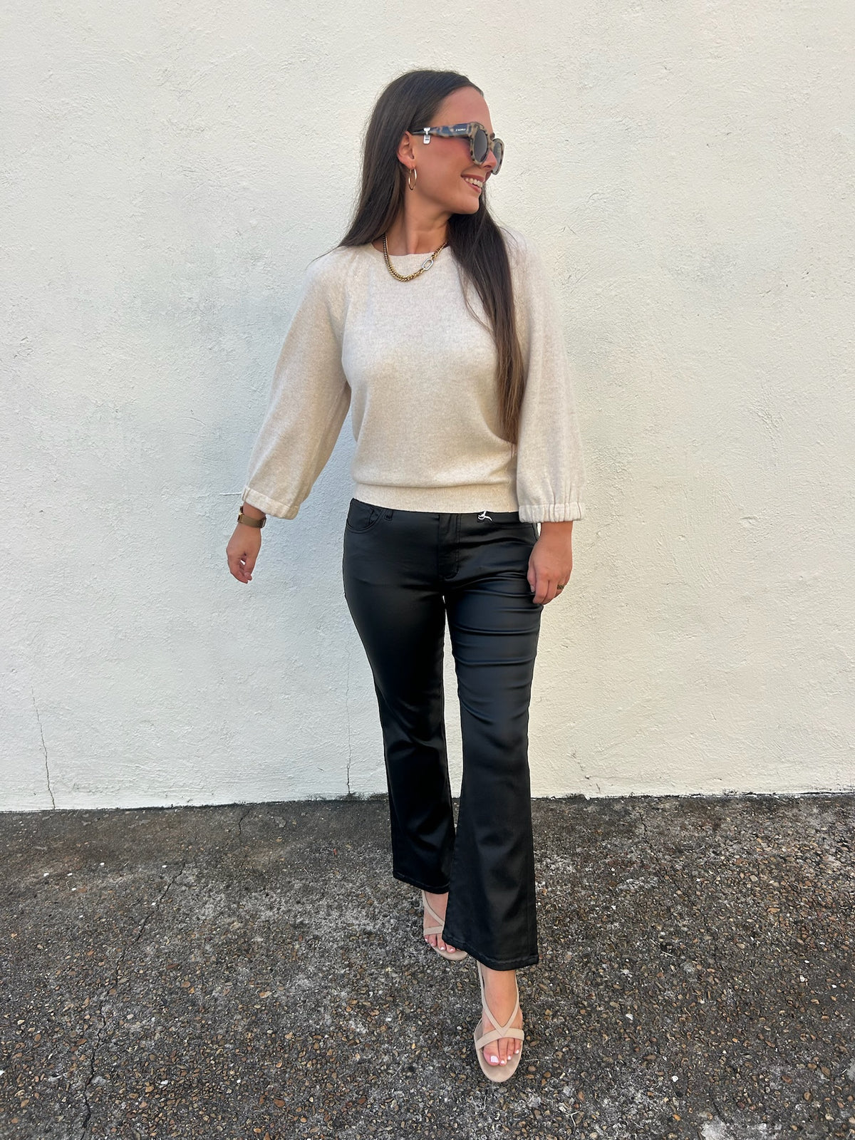 THE ELLIOTT CASHMERE BLEND SWEATER IN OATMEAL