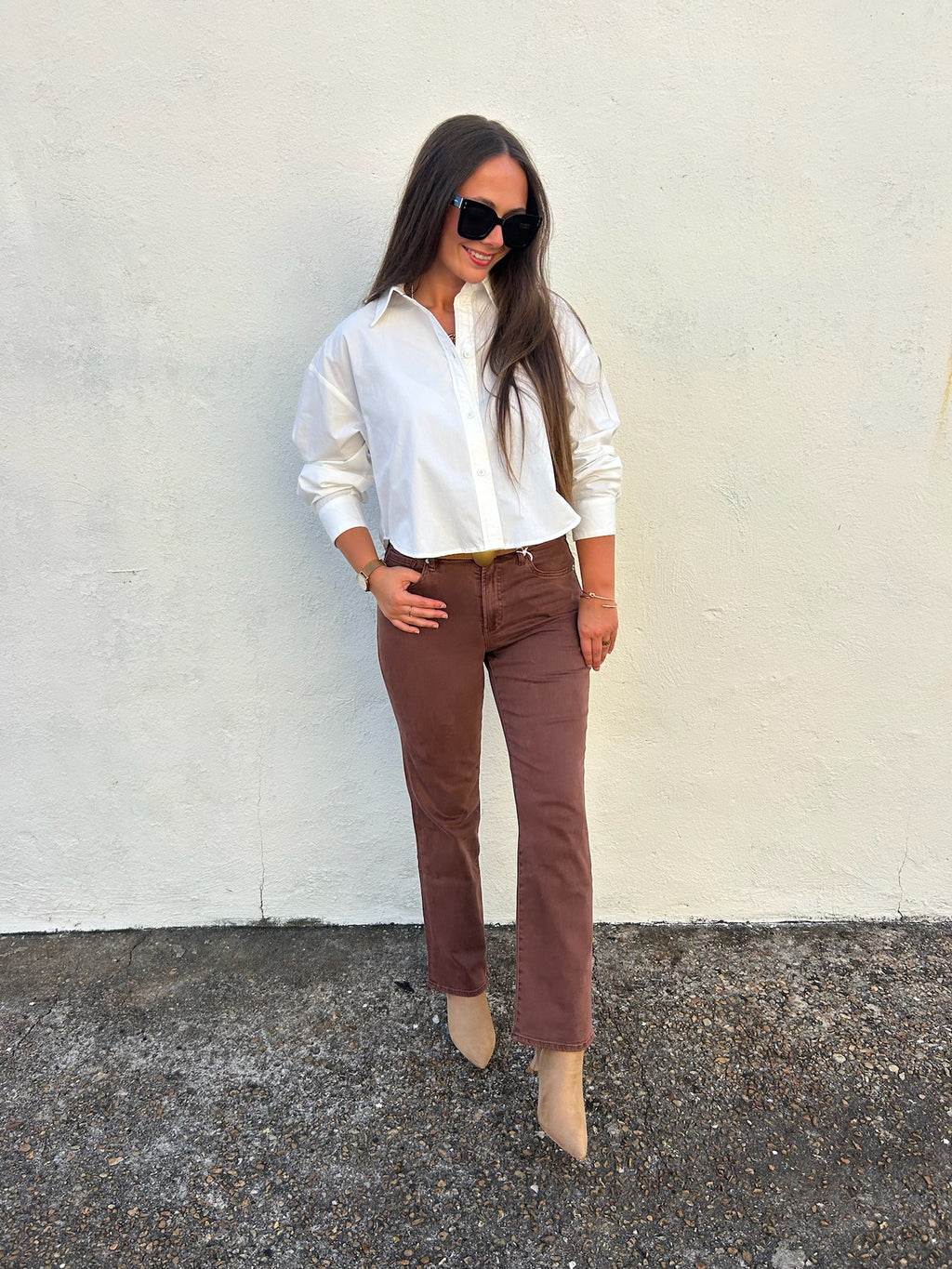 KARLIE | CLASSIC WHITE POPLIN BUTTON DOWN