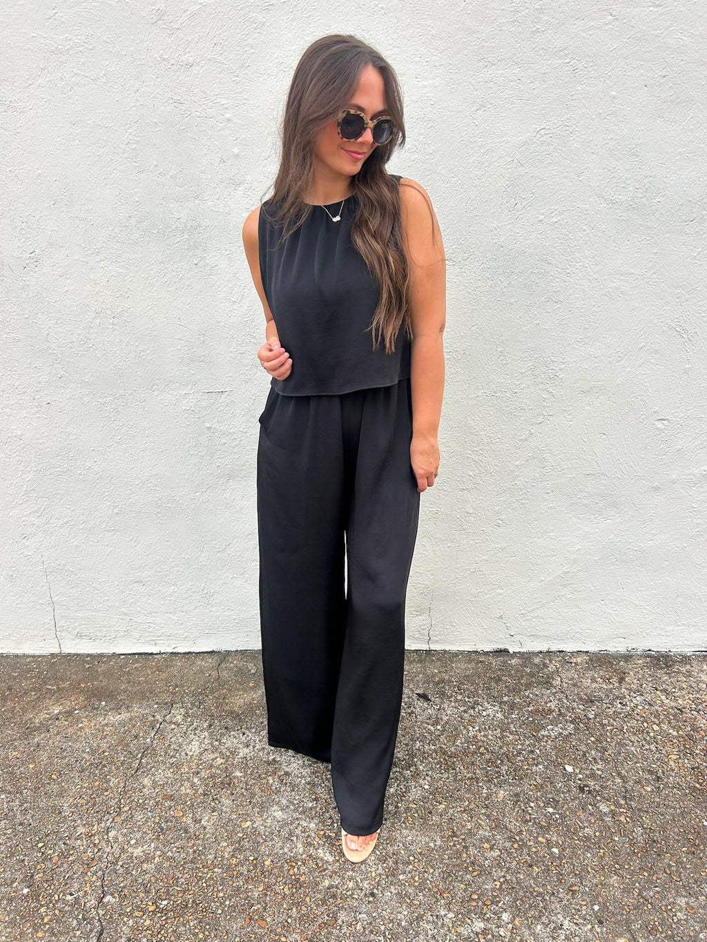 THE MODERN MUSE WIDE LEG JUMPSUIT IN BLACK