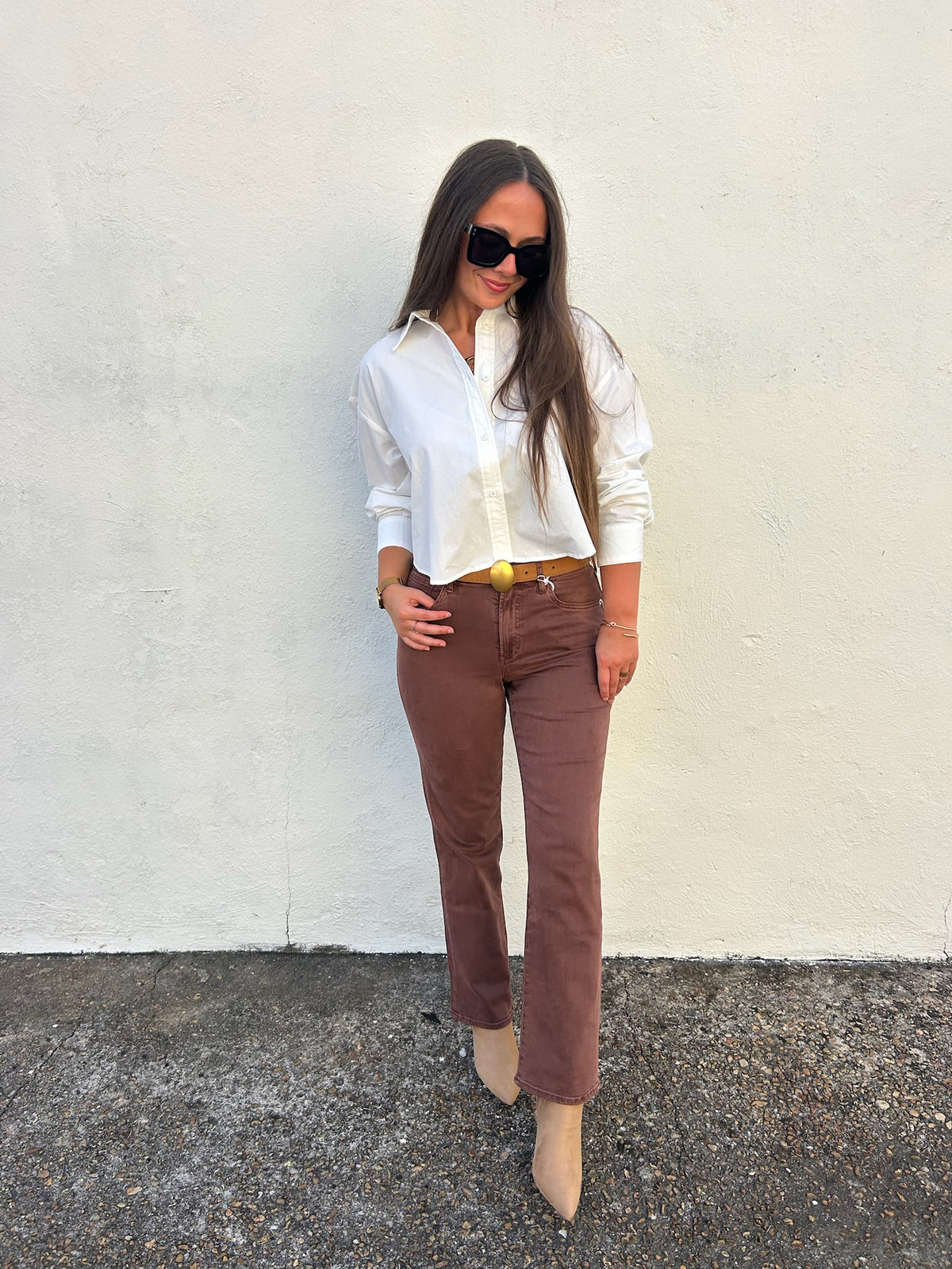 KARLIE | CLASSIC WHITE POPLIN BUTTON DOWN