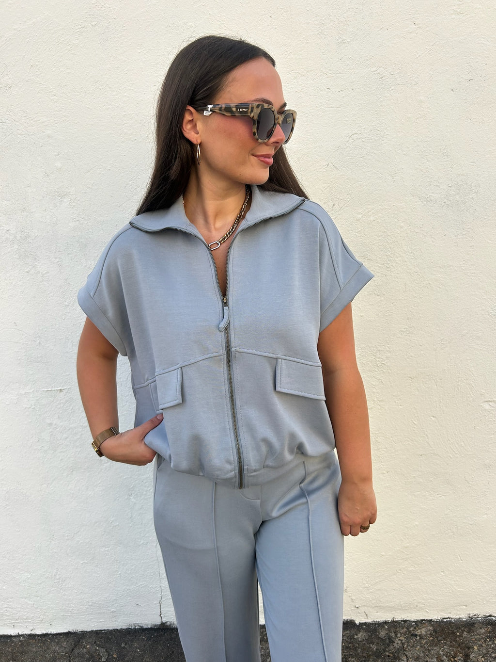 THE BUTTER JACKET IN GREY BLUE